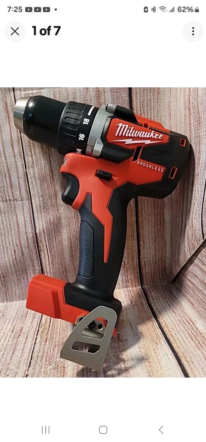 Milwaukee 2801-20 M18 Compact Brushless 1/2 in Drill - Red. "TOOL ONLY", NEW