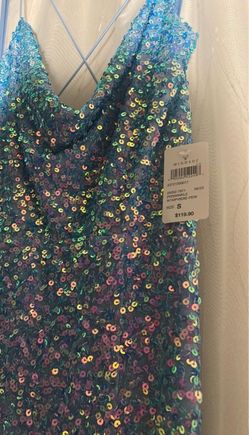 Blue long glittery dress from Windsor