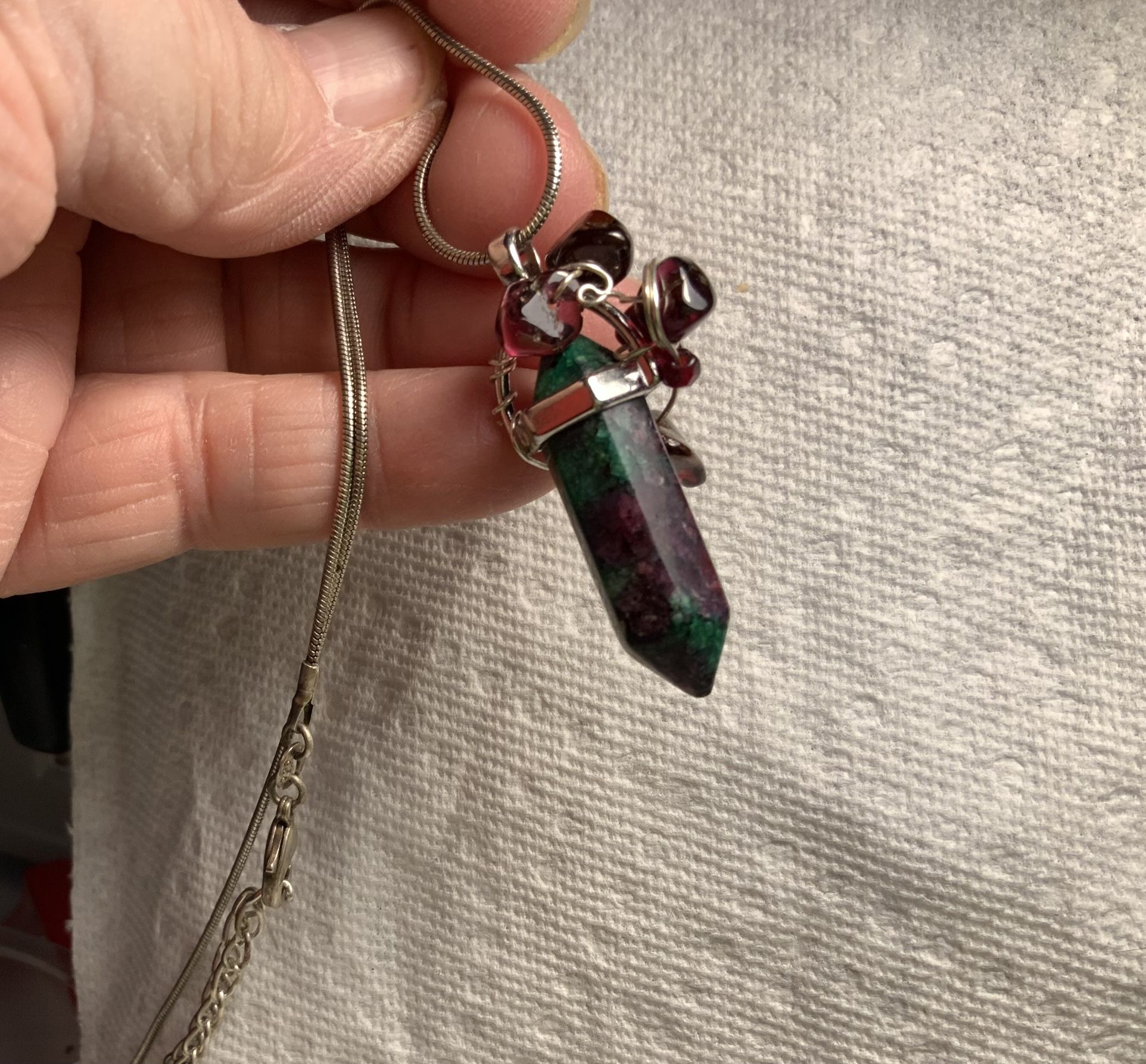 Garnet And Zoisite Necklace