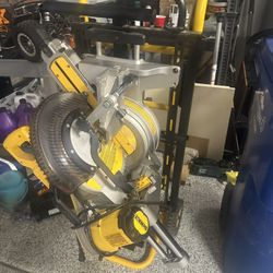 Dewalt 12” Compound Miter, Fold up Saw Stand And 2 New Blades