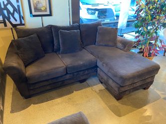 Cocoa Brown Three Seater Couch with Swappable Chaise