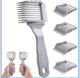 4-in-1 Detachable Fade Comb Set Left & Right Handed Barber Combs for Blending, Layering & Tapering, Universal Fit for Shears&Trimmers, Home & Salon Us