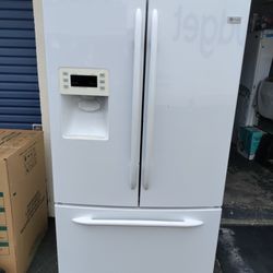 white French door fridge ice and water with warranty
