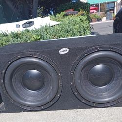 2 12 Inch Pride Audio Subwoofers And Hi fonics Amp