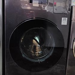 Samsung 27" (5.3 cu. Ft. )Front Load Washer and Electric Dryer Combo with AI OptiWash and Dry - Brushed Black.