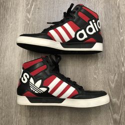 Adidas Mens Court Hi Big Logo (G59802) Shoes Black/Red Size 8 for Sale in Apopka, FL OfferUp