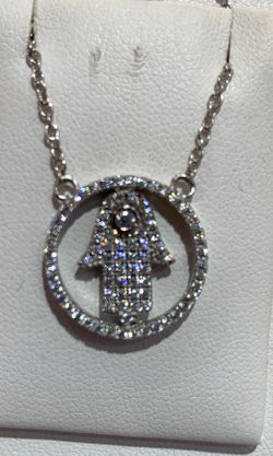 Sterling silver hand of god necklace