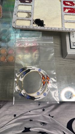 Seed bead hoop earrings