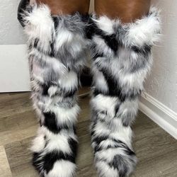 Multi Color Knee Boots Size 8