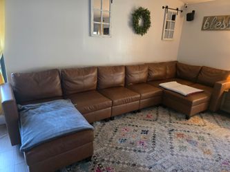 Sectional Leather Storage Sofa