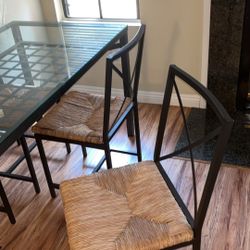 Glass Table With 4 Chairs Practically Brand New Not Used