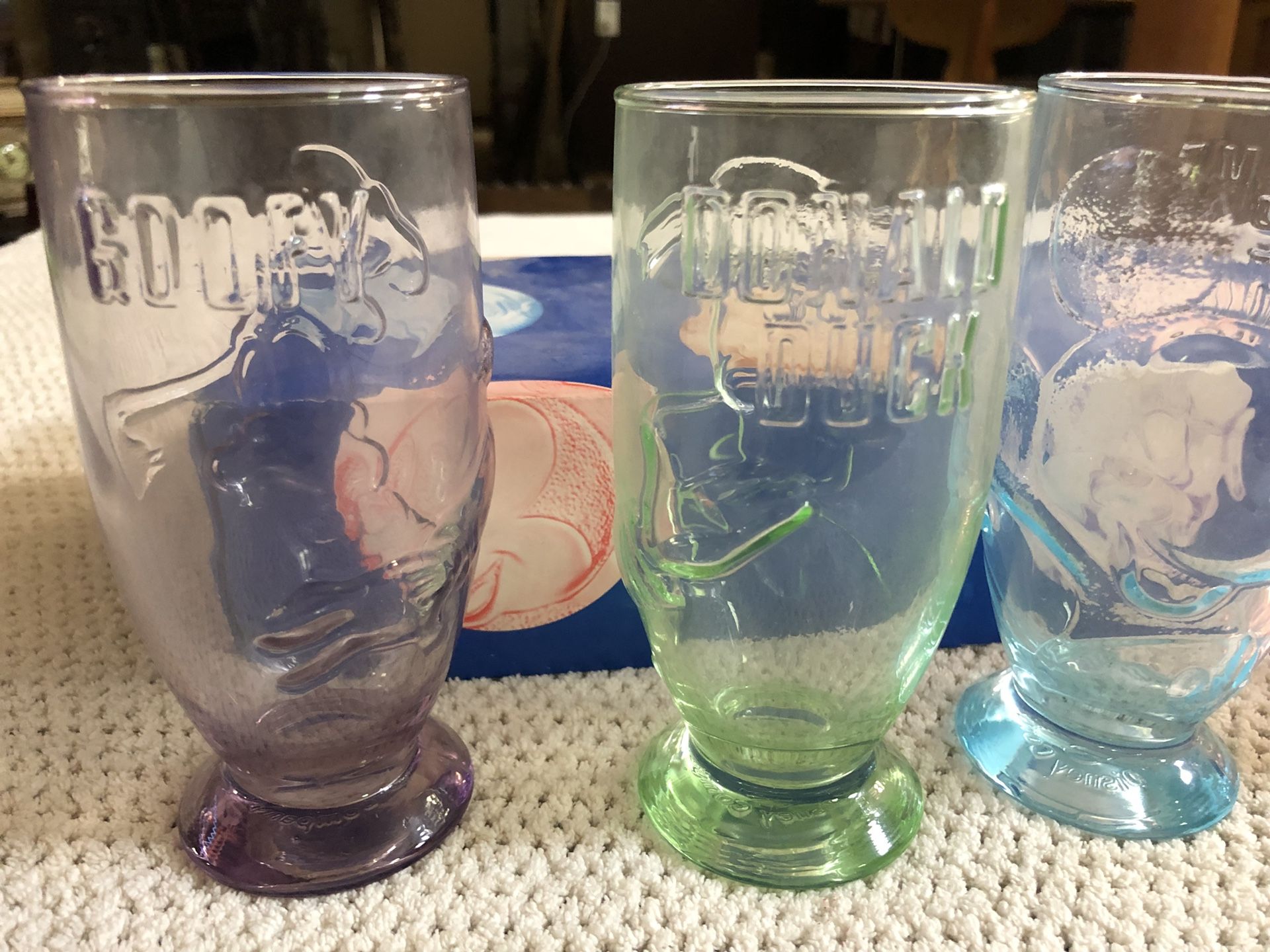 Vintage Set of K. Onishi Walt Disney Character Glasses