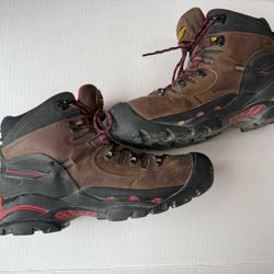Keen Pittsburg Steel Toe Work/ Hiking Boots Red Brown Size 10.5 EE