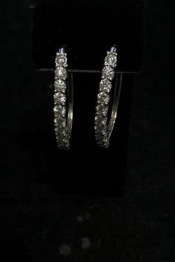 P10k White Gold Hoop Earrings 