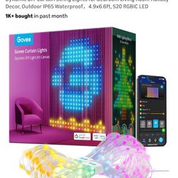 Govee Curtain Lights, Smart LED Color Changing Wall Lights, Dynamic DIY Curtain String Lights for Bedroom Living Room Holiday Decor, Outdoor IP65 Wate