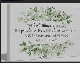 16x24 The Best Things Quotes Canvas Wall Decor for Bathroom Bedroom Living Room Office,Positive Paintings Art Decor, 16x24 Inch