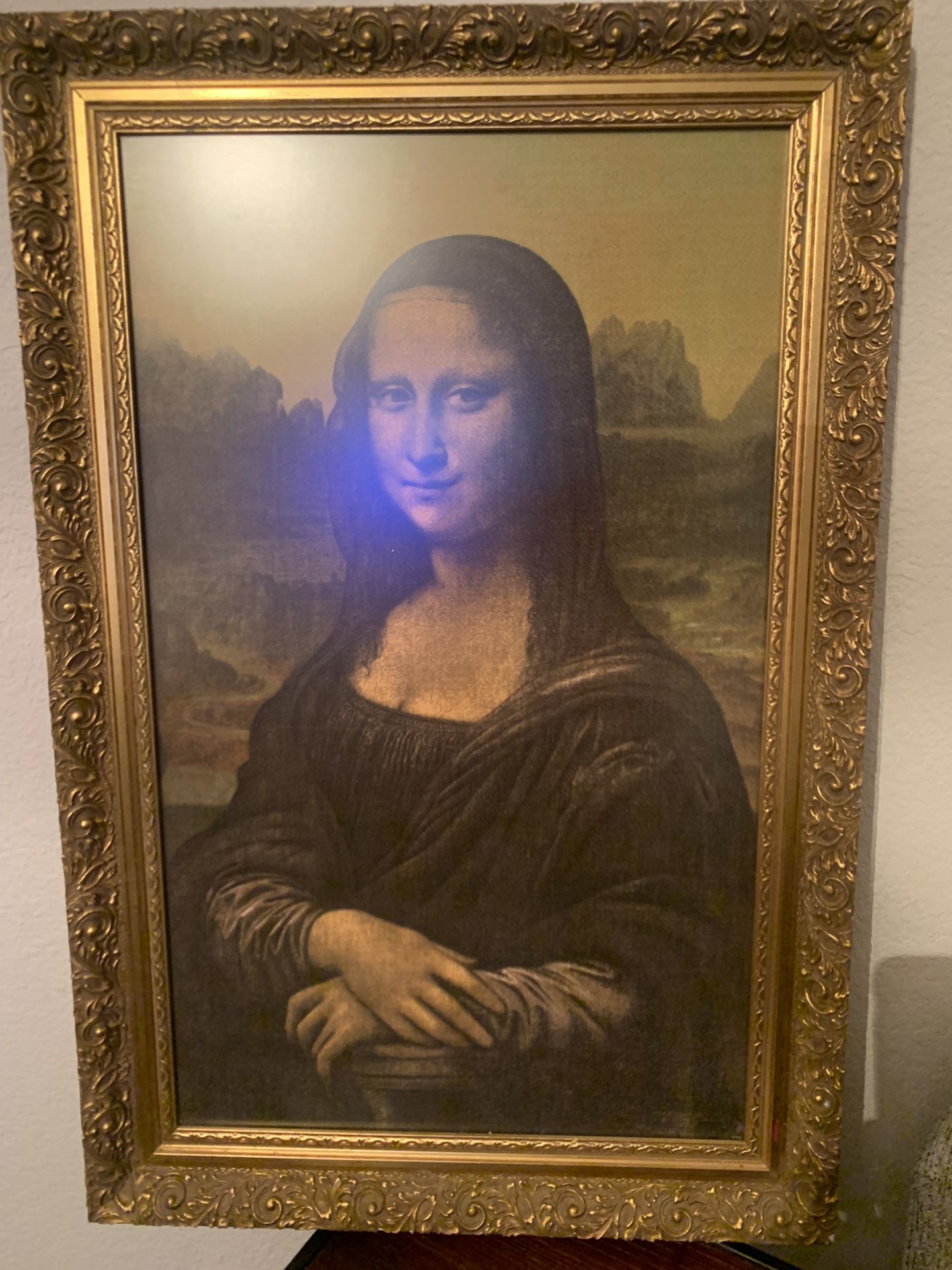 20x30 antique vintage framed MONA LISA picture. 1950s 1960s. 65.00. Johanna Buda area. Furniture collectibles sterling silver jewelry gifts   For a be