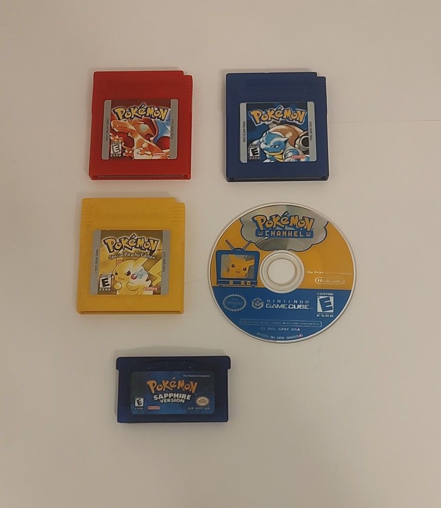Pokemon Red, Yellow, Blue, Sapphire, & Channel