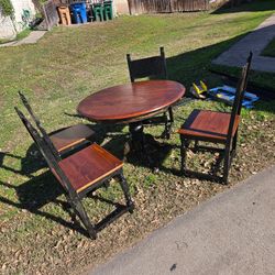 Refinished Dining Table And Chair Set 