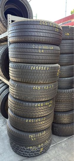 17” tires 265/65/17 semi new with free installation $65 each