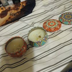 Homemade Candles With Seaglass They Are Soy In A Tin 5.00 Each