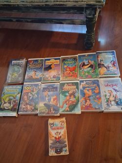 VHS DISNEY MOVIES 13 MOVIES SELLING ALL TOGETHER
