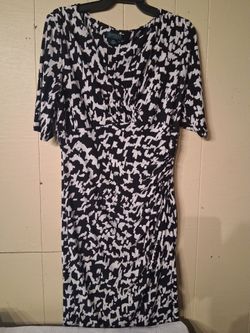 Lauren Ralph Lauren Black Print Wrap Dress