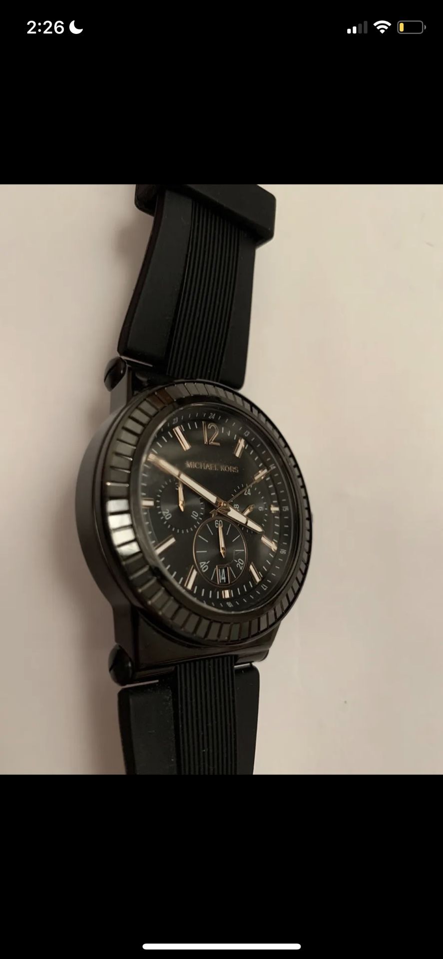 MICHAEL KORS DYLAN,BLACK TONE, SILICONE BAND,CRYSTAL,CHRONO WATCH-MK8427 Michael Kors | Accessories | Michael Kors Dylan Mk8427 Rose  main image 3