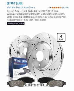 Jeep Wrangler JK Front Brakes and Rotors Set