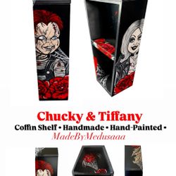 Hand-Painted Chucky & Bride Coffin Shelf