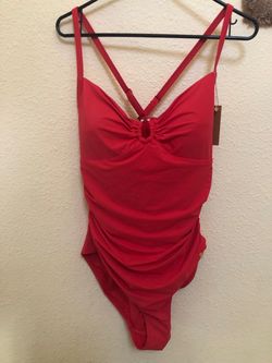 Shapellx Red One-Piece Swimsuit with Strappy Back