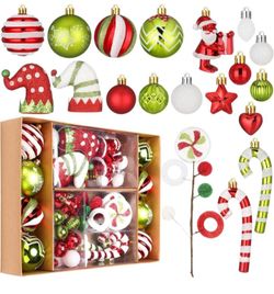 Soulchen 50 Pcs Lime Green Red Christmas Ornaments, Candy Cane