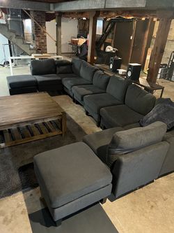 Large 10-piece Modular Sectional Sofa Set
