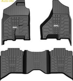 3W Floor Mats Liners for 2013-2018 Dodge Ram 1(contact info removed) 3500 Crew Cab TPE Car Mat
