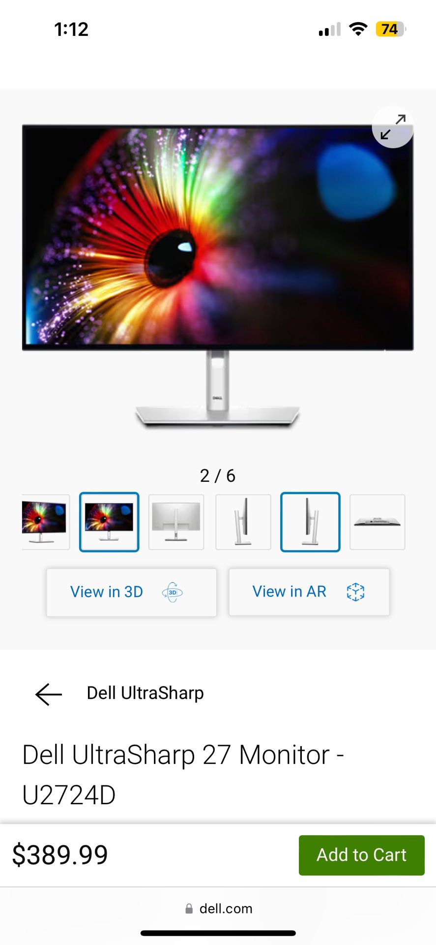 Dell UltraSharp 27 Monitor 