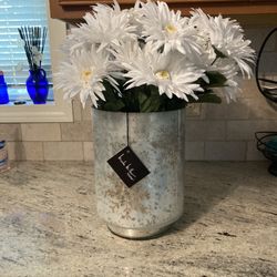 Vase And Silk Flowers