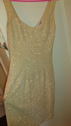 Gold glitter dress stretchy