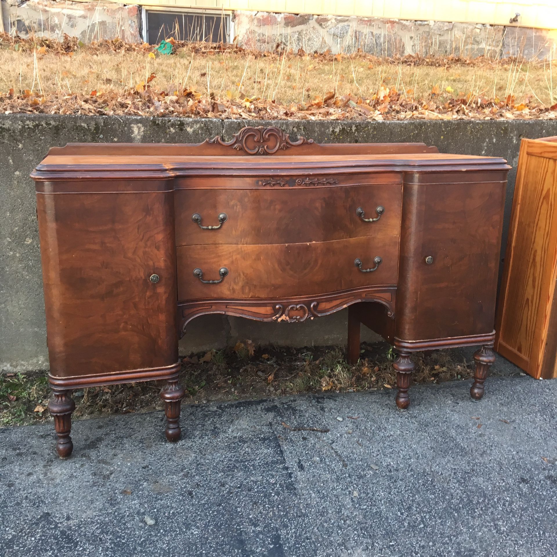 Antique buffet table, solid wood
