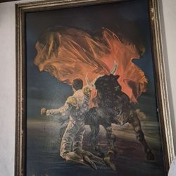 1970's John Dekay The Red Cape Painting 