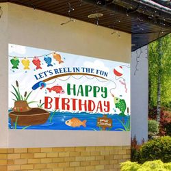 Gone Fishing Backdrop Gone Fishing Birthday Party Decoration Let's Reel in The F