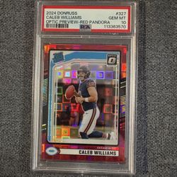 2024 Rookie Caleb Williams Optic Red Pandora Psa 10