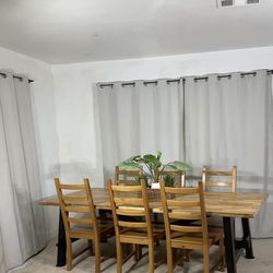 Modern Farmhouse Dining Table & 6 Chairs / Mesa Comedor Y 6 Sillas