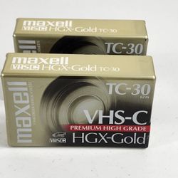 Maxell 2PK New HGX-Gold TC-30 Camcorder Video Cassette