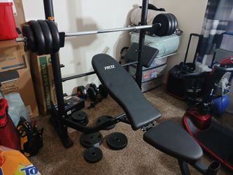 Weight set with bench