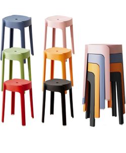 Set of 6 Stackable Plastic Stools