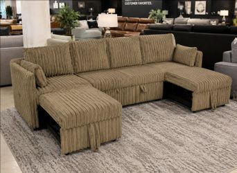 Luxury Corduroy Sleeper Convertible Couch - Cash & Insterest Free Finance