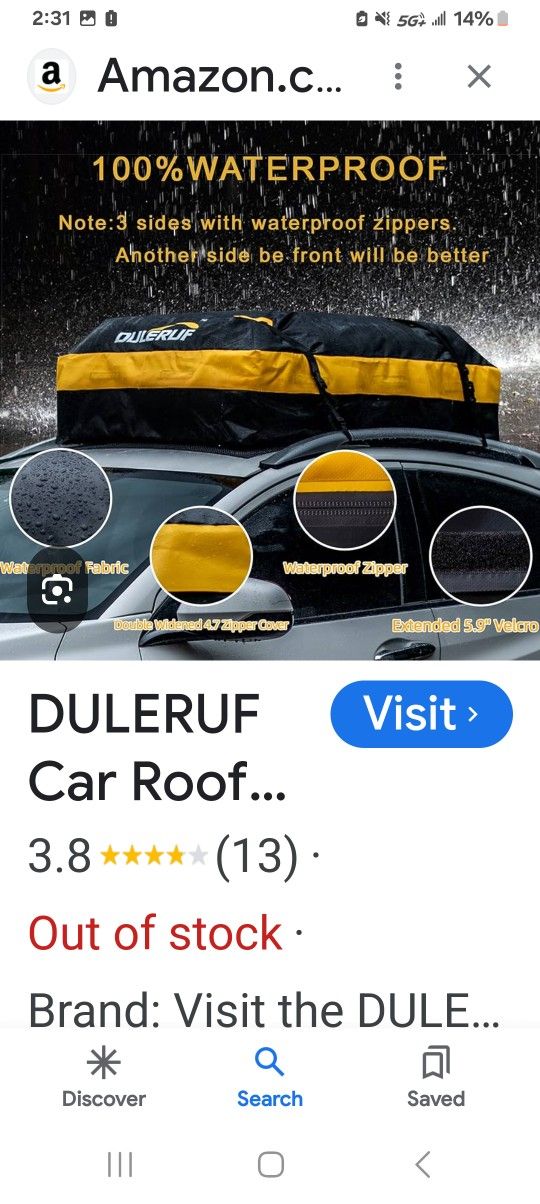 Duleruf Rooftop Cargo Bag