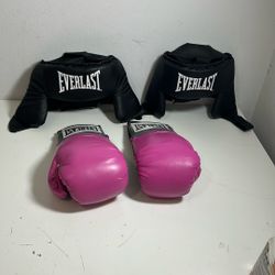 Everlast  1 Pair Boxing Gloves And 2 Core Headgears 