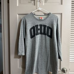 HOMAGE OHIO Light Gray Big Spell Out OHIO SWEATSHIRT XL Cotton Columbus Ohio USA