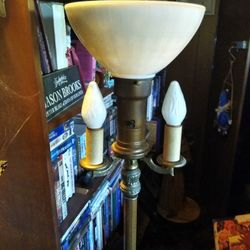 Vintage Brass/ Marble Floor Lamp